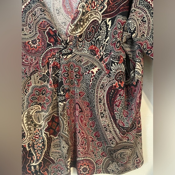 Women’s dress barn y2k babydoll top 2X paisley print liquid knit - Picture 4 of 7